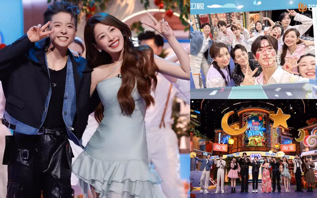 Người đẹp đến từ Việt Nam tương tác tự nhiên với các đồng nghiệp nước bạn. Ảnh: WEIBO NV