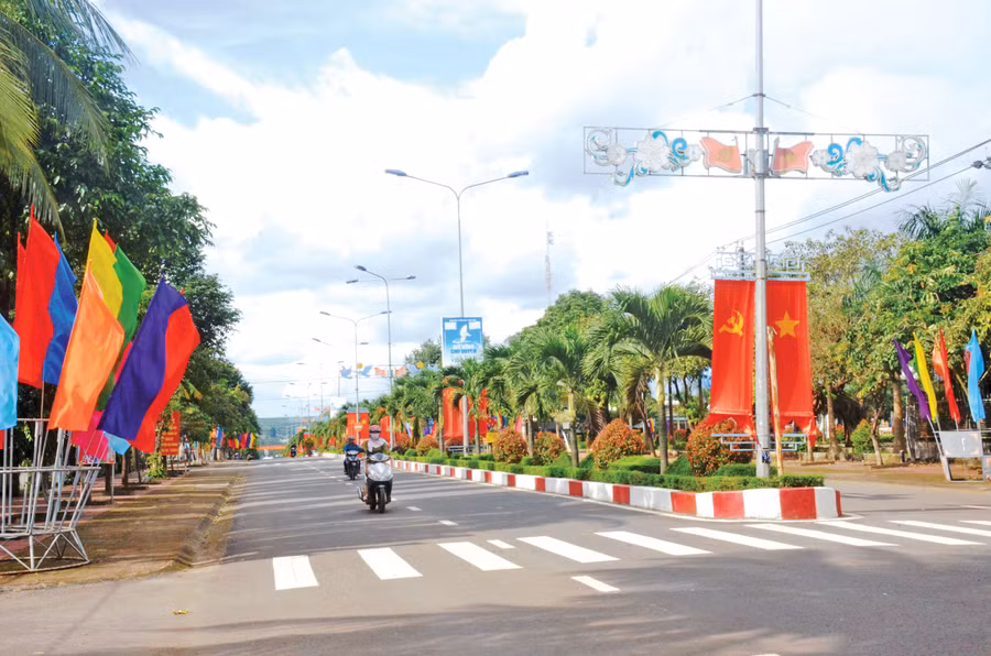 Một góc thị trấn Chư Prông. Ảnh: V.H