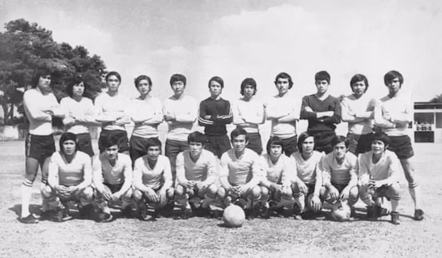 Đội bóng Gia Lai-Kon Tum tham dự Giải Bóng đá Trường Sơn trên sân Pleiku (ảnh nhân vật cung cấp).