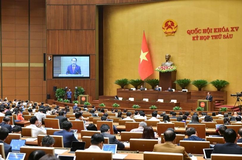 Quốc hội làm việc sáng nay, 27/11. Ảnh: CTV/Vietnam+ Quốc hội làm việc sáng nay, 27/11. Ảnh: CTV/Vietnam+