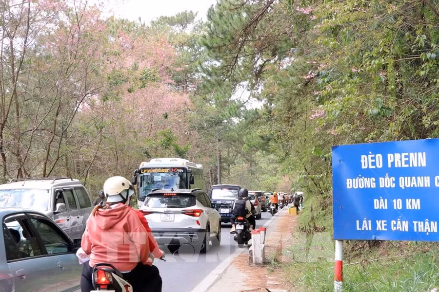 Đèo Prenn cửa ngõ vào thành phố Đà Lạt, tỉnh Lâm Đồng. Ảnh: Chu Quốc Hùng - TTXVN