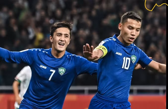 Rahmonaliyev (số 10) ghi bàn thắng duy nhất giúp U20 Uzbekistan chiến thắng. Ảnh: AFC