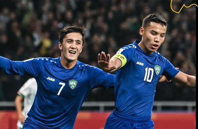 Rahmonaliyev (số 10) ghi bàn thắng duy nhất giúp U20 Uzbekistan chiến thắng. Ảnh: AFC Rahmonaliyev (số 10) ghi bàn thắng duy nhất giúp U20 Uzbekistan chiến thắng. Ảnh: AFC