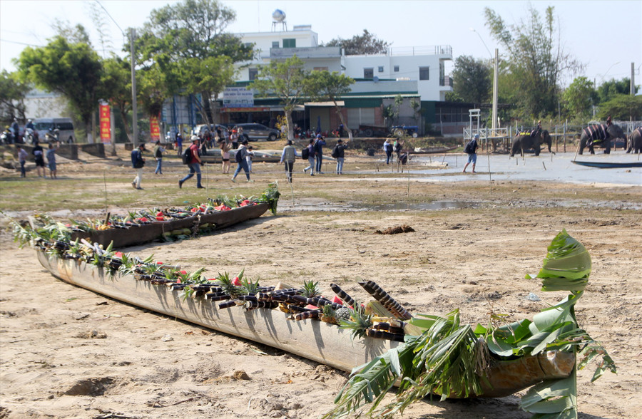 Chính quyền địa phương chuẩn bị tiệc buffet để chiêu đãi cho đàn voi nhà ở địa phương. Ảnh: Phan Tuấn Chính quyền địa phương chuẩn bị tiệc buffet để chiêu đãi cho đàn voi nhà ở địa phương. Ảnh: Phan Tuấn