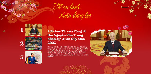 Trang Tết của Báo Điện tử VietnamPlus. Ảnh chụp màn hình Trang Tết của Báo Điện tử VietnamPlus. Ảnh chụp màn hình