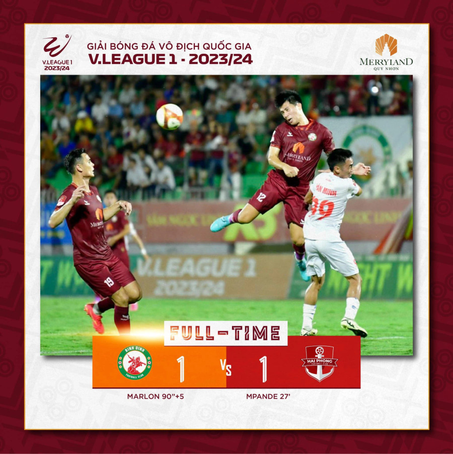 CLB Bình Định chiếm vị trí thứ 3 trên bảng xếp hạng từ CLB Công an Hà Nội