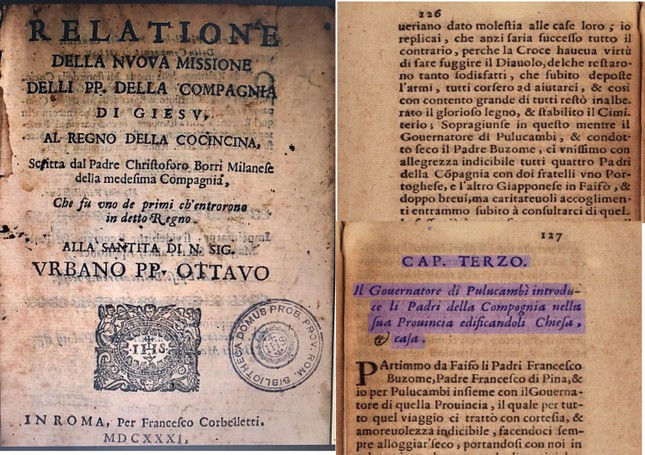 Sách “Tường trình về khu truyền giáo Đàng Trong” của Christoforo Borri (một trong những bản in đầu tiên bằng tiếng Ý – 1631) giới thiệu về quan Tuần phủ Quy Nhơn, trong đó không hề có tên Khám lý Trần Đức Hòa Sách “Tường trình về khu truyền giáo Đàng Trong” của Christoforo Borri (một trong những bản in đầu tiên bằng tiếng Ý – 1631) giới thiệu về quan Tuần phủ Quy Nhơn, trong đó không hề có tên Khám lý Trần Đức Hòa