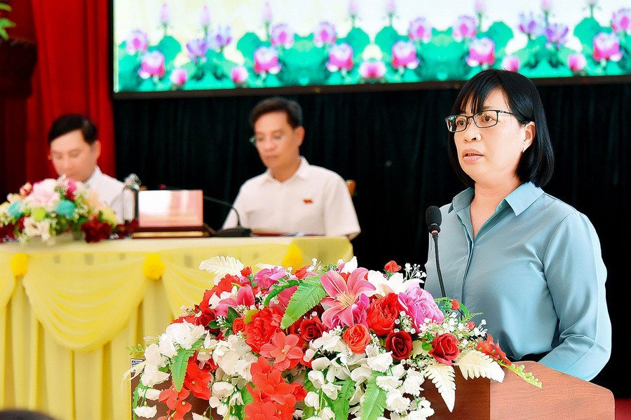 Phó Chủ tịch UBND tỉnh Gia Lai Nguyễn Thị Thanh Lịch làm rõ thêm một số nội dung thuộc thẩm quyền. Ảnh: Đức Thụy