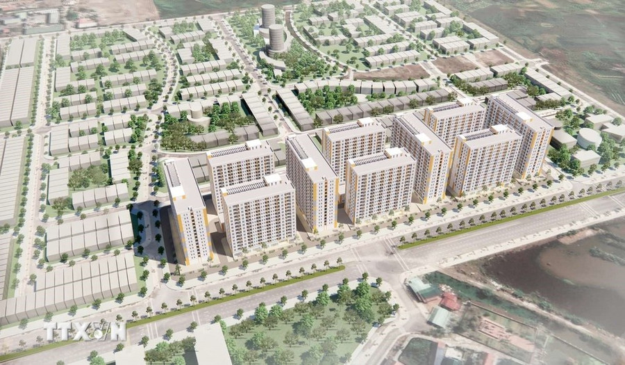 Phối cảnh dự án Khu đô thị-Dịch vụ thương mại và nhà ở công nhân Tràng Duệ (Hải Phòng). (Ảnh: TTXVN phát) Phối cảnh dự án Khu đô thị-Dịch vụ thương mại và nhà ở công nhân Tràng Duệ (Hải Phòng). (Ảnh: TTXVN phát)