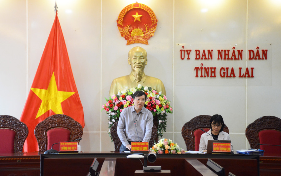 Chủ tịch UBND tỉnh Trương Hải Long phát biểu chỉ đạo tại hội nghị. Ảnh: Minh Nguyễn Chủ tịch UBND tỉnh Trương Hải Long phát biểu chỉ đạo tại hội nghị. Ảnh: Minh Nguyễn