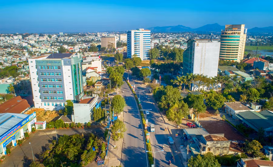 Diện mạo đô thị Pleiku ngày càng khang trang, hiện đại. Ảnh: Phan Nguyên