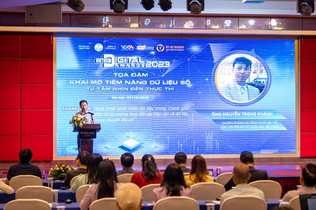 Ông Nguyễn Trọng Khánh - Trưởng phòng Phòng Hạ tầng và Dữ liệu số (Cục Chuyển đổi Số Quốc gia). Ảnh: Minh Sơn/Vietnam+