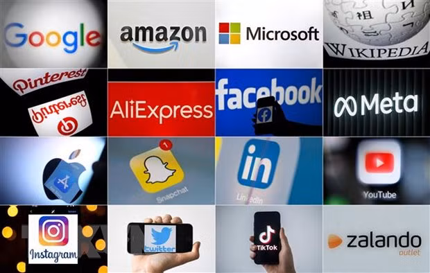 Biểu tượng của Snapchat và một số mạng xã hội. Ảnh: AFP/TTXVN