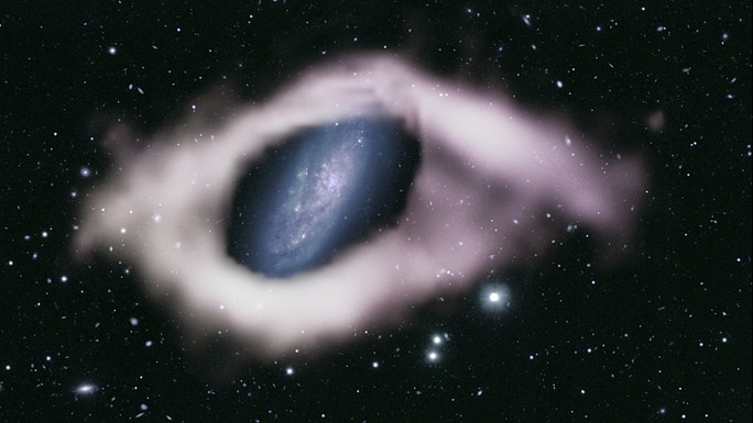 Cấu trúc hình con mắt được xác định là một thiên hà vòng cực. Ảnh: Monthly Notices of the Royal Astronomical Society