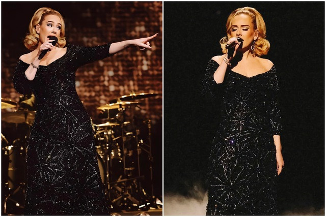 Adele diện thiết kế từ Công Trí và trình diễn đầy thăng hoa trên sân khấu. Ảnh: NTK cung cấp Adele diện thiết kế từ Công Trí và trình diễn đầy thăng hoa trên sân khấu. Ảnh: NTK cung cấp