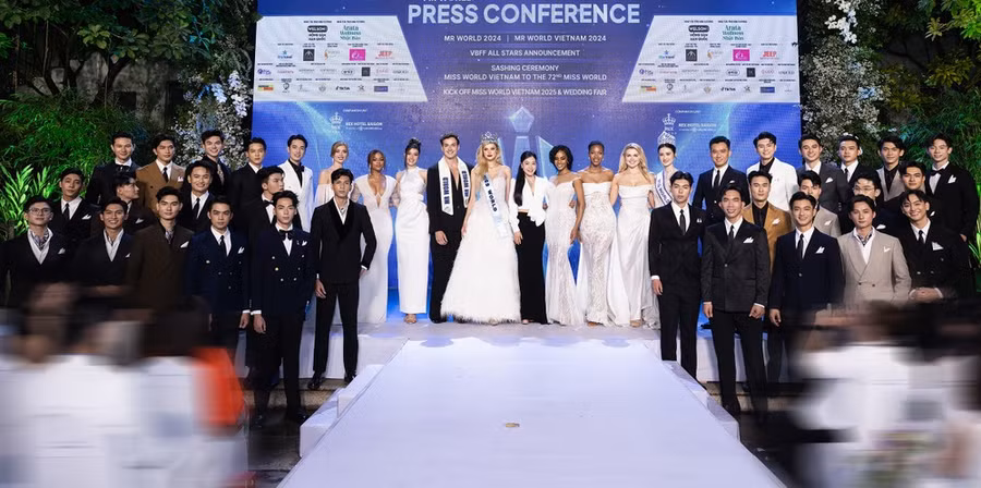 Dàn thí sinh Việt Nam lọt vào Chung kết Mr World Vietnam 2024. Đêm 13/7 sẽ tìm ra gương mặt đại diện nước chủ nhà tham dự Mr World 2024. (Ảnh: BTC)