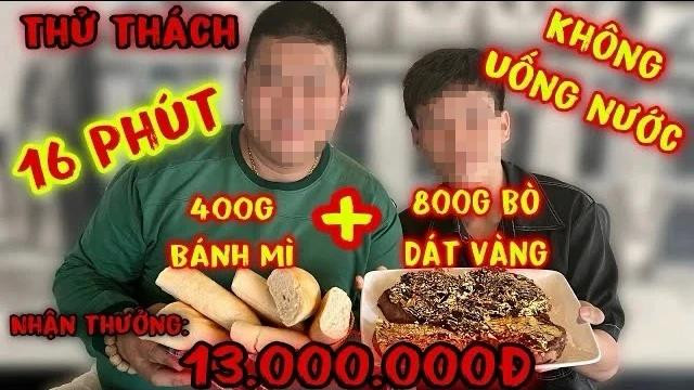 H. "tốc độ" (phải) và chủ kênh M.F đang hợp tác làm mukbang H. "tốc độ" (phải) và chủ kênh M.F đang hợp tác làm mukbang