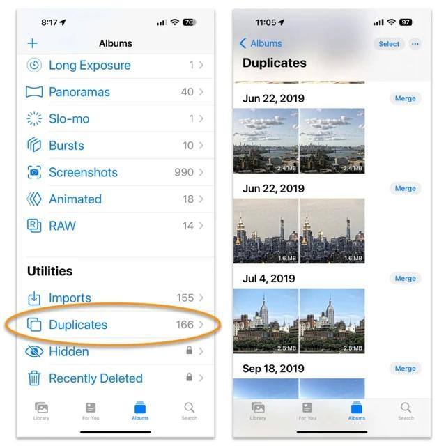Có thể xuất hiện nhiều ảnh trùng lặp được lưu trữ trên thiết bị