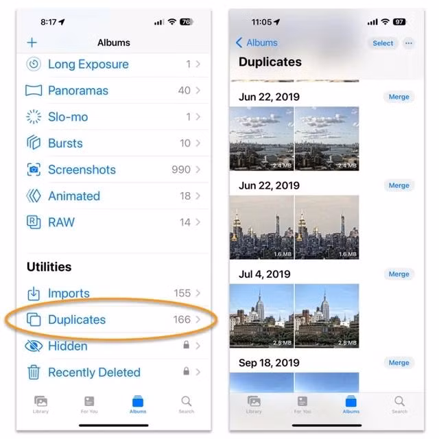 Có thể xuất hiện nhiều ảnh trùng lặp được lưu trữ trên thiết bị