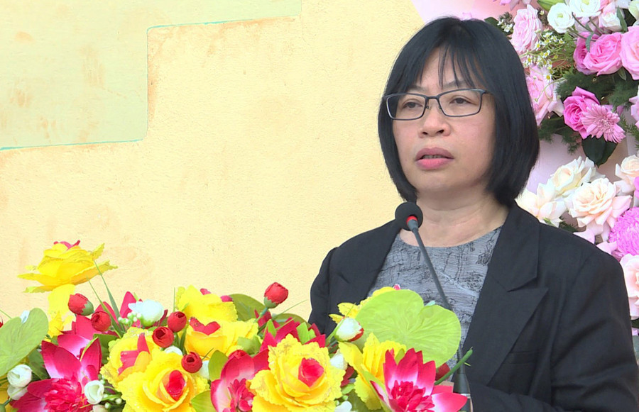 Phó Chủ tịch Phụ trách UBND tỉnh Nguyễn Thị Thanh Lịch phát biểu tại buổi lễ. Ảnh: T.D