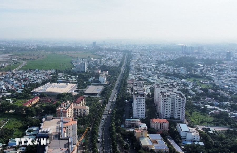 Tỉnh Đồng Nai ghi nhận mức tăng cao ở phân khúc đất nền, nhà ở giá rẻ, chung cư. (Ảnh: Hồng Đạt/TTXVN)