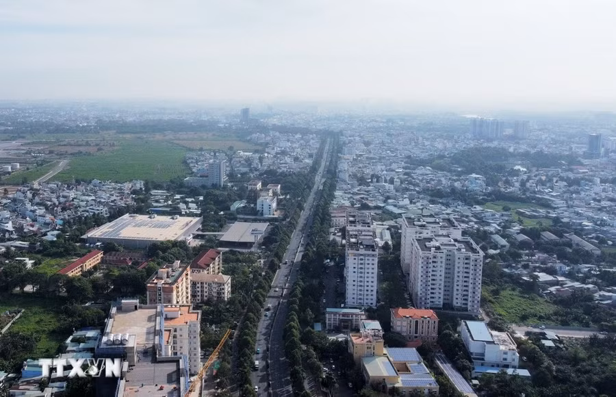 Tỉnh Đồng Nai ghi nhận mức tăng cao ở phân khúc đất nền, nhà ở giá rẻ, chung cư. (Ảnh: Hồng Đạt/TTXVN)