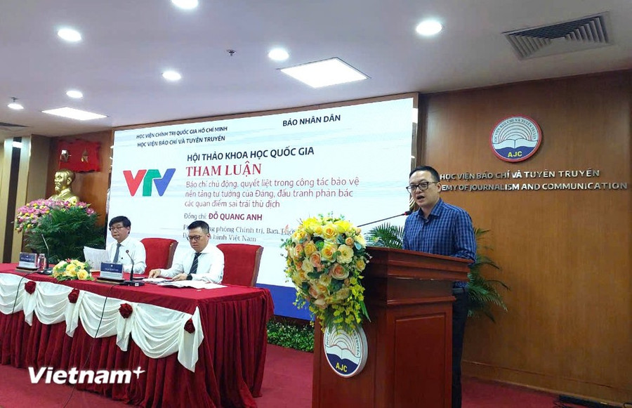 Nhà báo Đỗ Quang Anh, Phó Trưởng phòng Chính trị, Ban Thời sự, Đài truyền hình Việt Nam. (Ảnh: Minh Thu/Vietnam+) Nhà báo Đỗ Quang Anh, Phó Trưởng phòng Chính trị, Ban Thời sự, Đài truyền hình Việt Nam. (Ảnh: Minh Thu/Vietnam+)