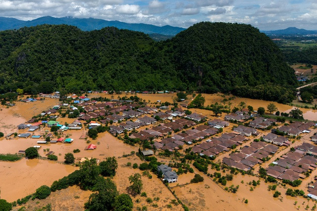 Lũ lụt do mưa lớn sau bão Yagi tại tỉnh Chiang Rai, Thái Lan ngày 13.9 Lũ lụt do mưa lớn sau bão Yagi tại tỉnh Chiang Rai, Thái Lan ngày 13.9