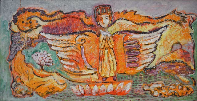 "Nguyện cầu" của họa sĩ Trần Trọng Đạt "Nguyện cầu" của họa sĩ Trần Trọng Đạt