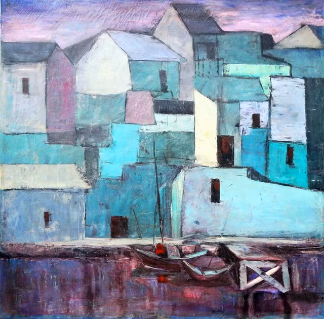 "Phố Tam bạc" của họa sĩ Đoàn Tuyên