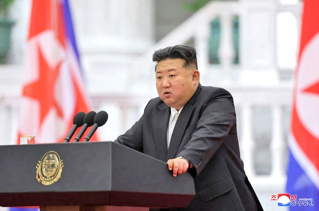 Nhà lãnh đạo Triều Tiên Kim Jong-un phát biểu vào ngày 9-9. Ảnh: AFP Nhà lãnh đạo Triều Tiên Kim Jong-un phát biểu vào ngày 9-9. Ảnh: AFP