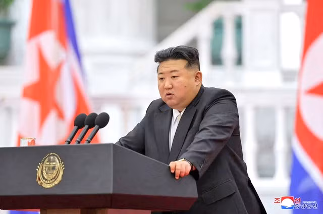Nhà lãnh đạo Triều Tiên Kim Jong-un phát biểu vào ngày 9-9. Ảnh: AFP