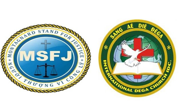 Tổ chức MSFI (bìa trái) và &quot;Người Thượng vì công lý&quot;. Ảnh: Bộ Công an