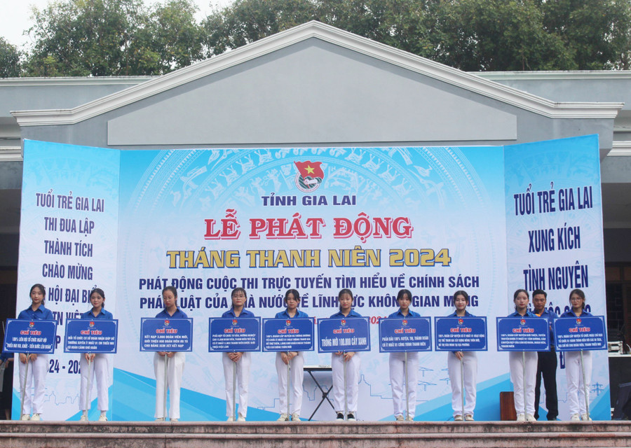 Tỉnh Đoàn đề ra 10 chỉ tiêu trọng tâm trong Tháng Thanh niên năm 2024. Ảnh: P.L Tỉnh Đoàn đề ra 10 chỉ tiêu trọng tâm trong Tháng Thanh niên năm 2024. Ảnh: P.L