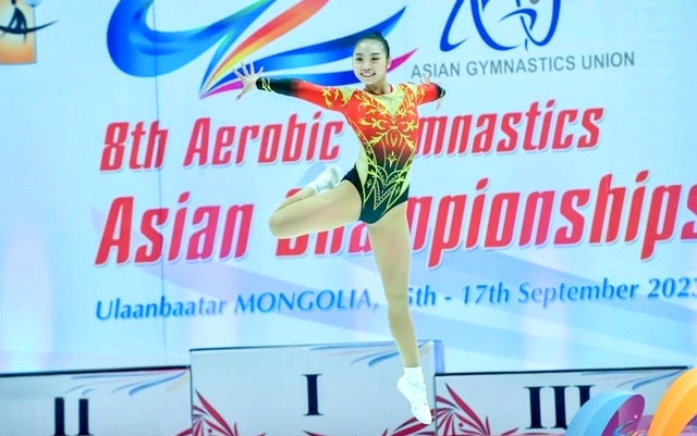 Trần Hà Vi thi đấu tại Giải vô địch Aerobic châu Á 2023 Trần Hà Vi thi đấu tại Giải vô địch Aerobic châu Á 2023