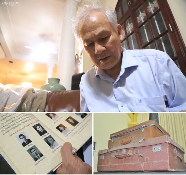 Ông Lê Văn Châu cùng hình ảnh các đồng nghiệp và kỷ vật Quỹ B29.