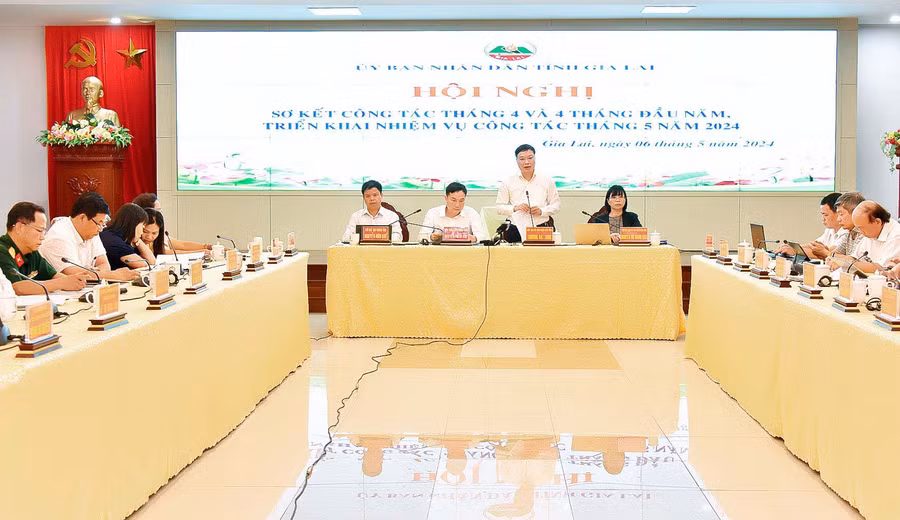 Phó Bí thư Tỉnh ủy, Chủ tịch UBND tỉnh Trương Hải Long phát biểu chỉ đạo tại hội nghị. Ảnh: Đức Thụy