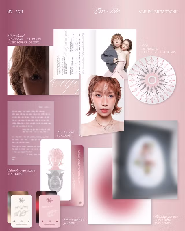 Chi tiết album Em•Me Deluxe Version phiên bản vật lý của Mỹ Anh