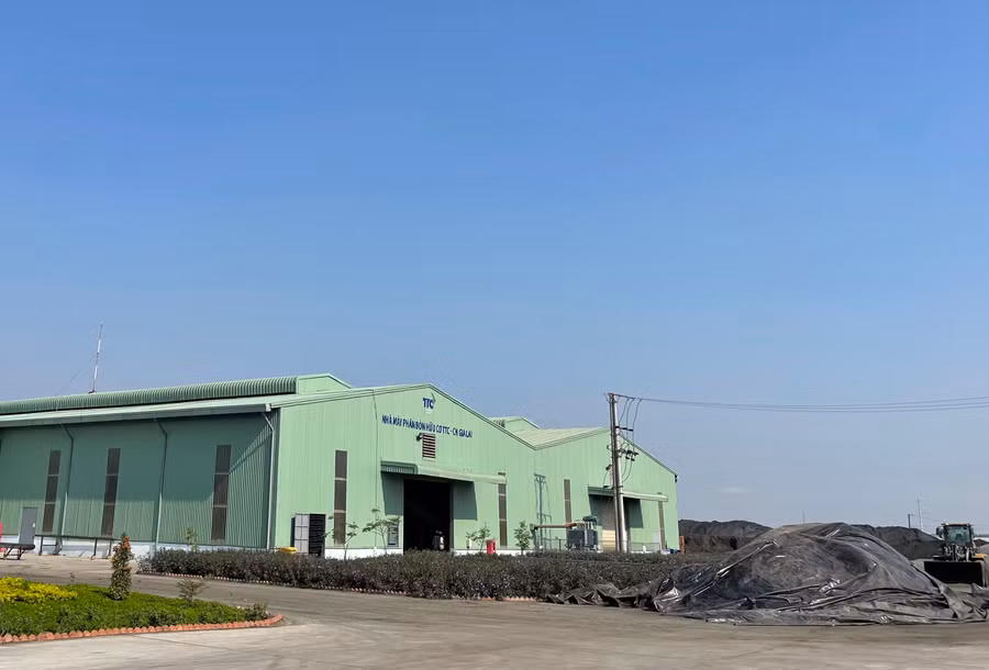 Dự án sản xuất phân vi sinh của Công ty cổ phần phát triển Nông nghiệp Thành Thành Công-Chi nhánh Gia Lai tại Cụm Công nghiệp Ia Sao chuẩn bị đi vào hoạt động chính thức. Ảnh: Vũ Thảo