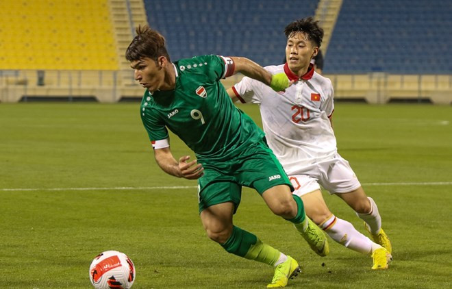 U23 Iraq hoàn toàn vượt trội hơn về kỹ thuật, thể lực và thế trận. Ảnh: VFF U23 Iraq hoàn toàn vượt trội hơn về kỹ thuật, thể lực và thế trận. Ảnh: VFF