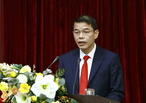 Tân Phó Trưởng Ban Tuyên giáo Trung ương Vũ Thanh Mai phát biểu. Ảnh: An Đăng/TTXVN