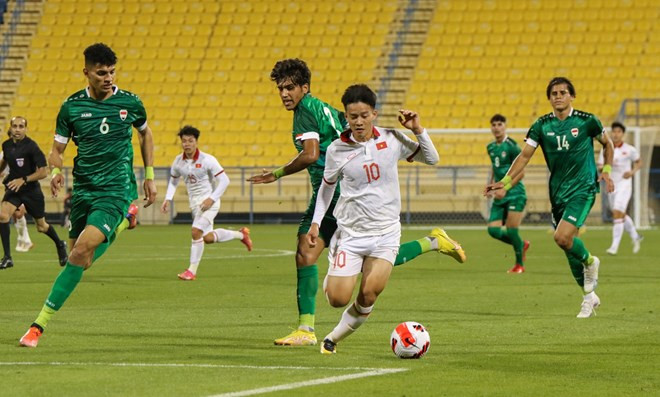 U23 Việt Nam không thể tạo ra bất cứ cơ hội nguy hiểm nào trước U23 Iraq. Theo thống kê, đối thủ từ Tây Á tung ra số cú dứt điểm gấp gần 5 lần U23 Việt Nam. Ảnh: VFF U23 Việt Nam không thể tạo ra bất cứ cơ hội nguy hiểm nào trước U23 Iraq. Theo thống kê, đối thủ từ Tây Á tung ra số cú dứt điểm gấp gần 5 lần U23 Việt Nam. Ảnh: VFF