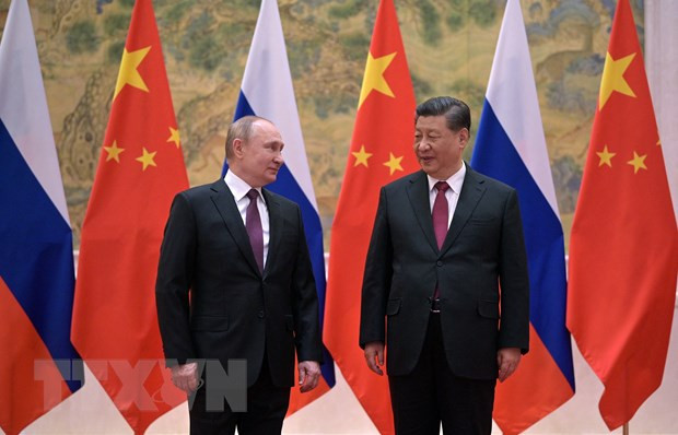 Chủ tịch Trung Quốc Tập Cận Bình (phải) trong cuộc gặp Tổng thống Nga Vladimir Putin tại Bắc Kinh, ngày 4/2/2022. Ảnh: AFP/TTXVN Chủ tịch Trung Quốc Tập Cận Bình (phải) trong cuộc gặp Tổng thống Nga Vladimir Putin tại Bắc Kinh, ngày 4/2/2022. Ảnh: AFP/TTXVN
