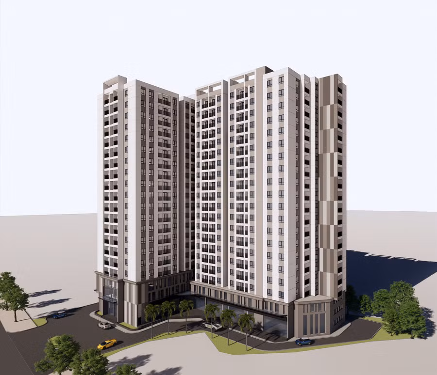 Ảnh phối cảnh dự án Nhà ở xã hội chung cư Phú Tài Lộc. Ảnh: Hoài Luân