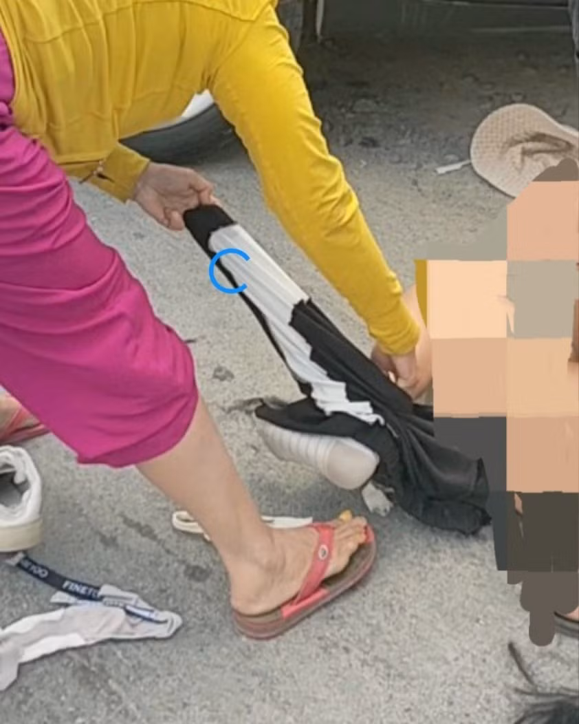 Hiện trường vụ đánh ghen. Ảnh cắt từ clip