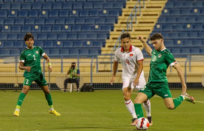 U23 Việt Nam không thể giữ được thế trận và chỉ tập trung chơi phòng ngự trước sức ép từ đối thủ mạnh hơn... Ảnh: VFF U23 Việt Nam không thể giữ được thế trận và chỉ tập trung chơi phòng ngự trước sức ép từ đối thủ mạnh hơn... Ảnh: VFF