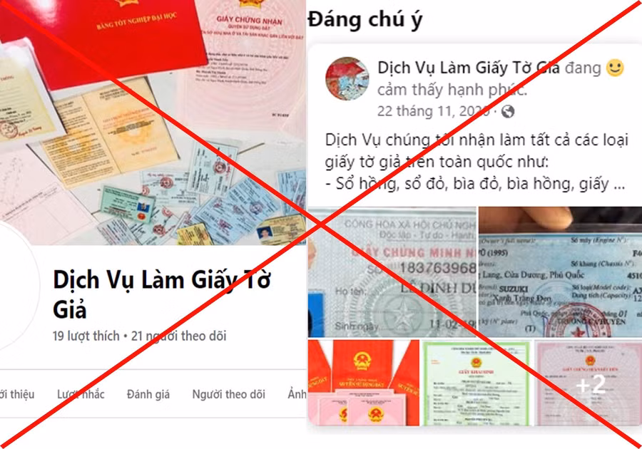 Nhan nhản các hội, nhóm làm sổ đỏ giả, GCNQSĐ giả. Ảnh: Chụp màn hình