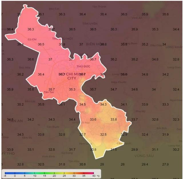 Dự báo những khu vực chịu nắng nóng gay gắt ở TP.HCM trong ngày 16.2 Dự báo những khu vực chịu nắng nóng gay gắt ở TP.HCM trong ngày 16.2