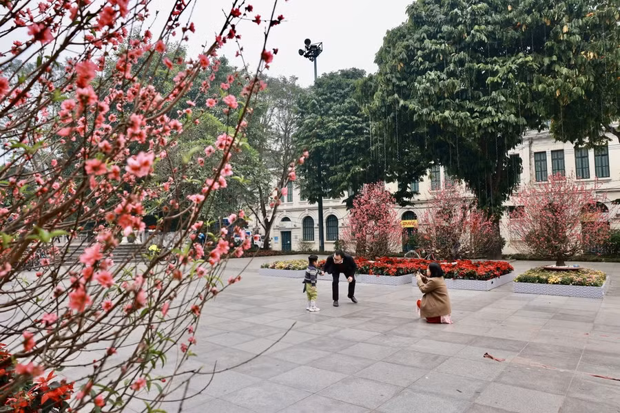 Người dân vui Xuân, đón Tết. (Ảnh: Nhật Anh/TTXVN)