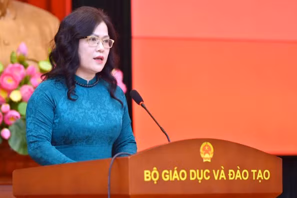 Tân Thứ trưởng Nguyễn Thị Kim Chi phát biểu tại Lễ công bố và trao Quyết định bổ nhiệm